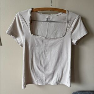 Old Navy square neck Short Sleeve Top with lace accent